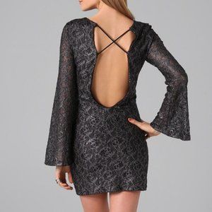 Nightcap x Carisa Rene Clothing Metallic Lace Priscilla Backless Dress Size 2